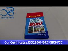 sac en plastique debout pour nettoyant pour vitres