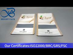 pochette composite en papier d'aluminium blanc avec fenêtre transparente