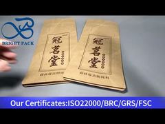 Sac scellé en papier kraft à huit côtés pour le thé blanc