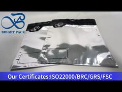 Sac argenté scellé sur trois côtés avec fenêtre transparente