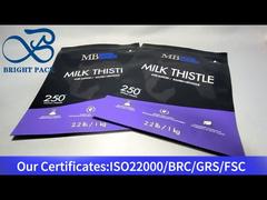 sac debout composite en papier d'aluminium noir