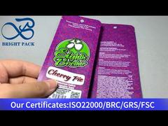 petit sachet plastique violet 1g avec ouverture facile à déchirer