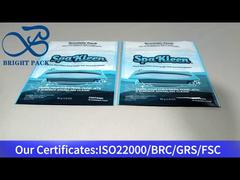 sachet plastique refermable bleu pour produit nettoyant 80g