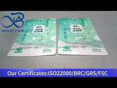 Sac en plastique vert avec fermeture à glissière et fenêtre transparente pour cure-dent fil dentaire