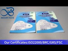 sac en plastique bleu avec fermeture à glissière et fenêtre transparente pour fil dentaire