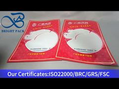 sac en plastique rouge avec fenêtre transparente pour la viande