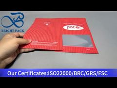 sac de cannabis rouge avec fenêtre transparente