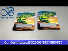 sac à fermeture à glissière composite en feuille d'aluminium orange avec fenêtre transparente