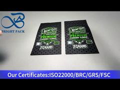 sachet mylar personnalisé noir résistant aux enfants 7g