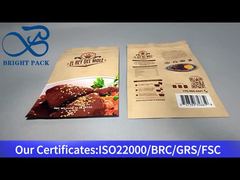 sachet debout marron avec fermeture éclair pour nourriture 453g