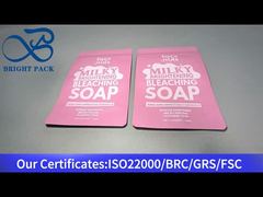 sachet plastique aluminium debout rose pour nourriture 140g