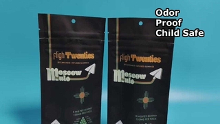 Sac Mylar anti-odeur, résistant aux enfants, en vrac pour les marques de cannabis américaines
