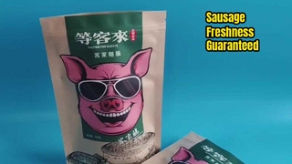 Sacs à fermeture éclair en papier kraft résistant à l'huile pour la fraîcheur des saucisses et le stockage de la charcuterie
