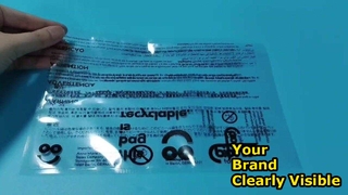 Sacs en plastique transparents imprimés sur mesure pour l'approvisionnement en gros au détail