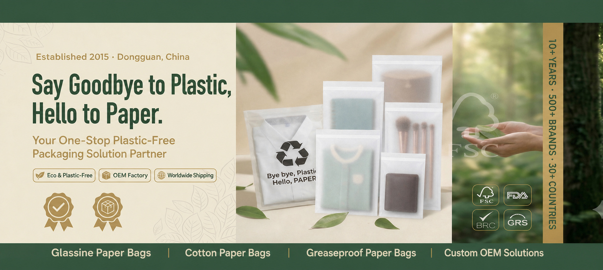Qualité Sac en papier sans plastique usine