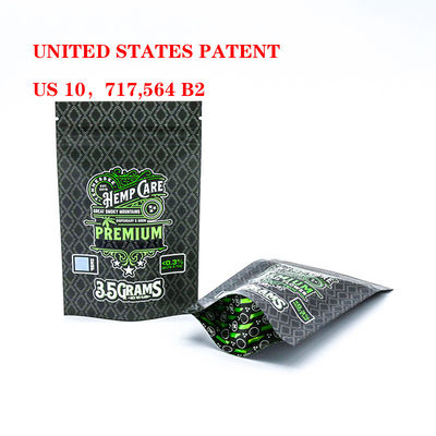 3.5g 7g Sac anti-odeur Mylar Sac de sécurité résistant aux enfants Fermeture à glissière debout Sac d'emballage alimentaire Logo personnalisé pris en charge