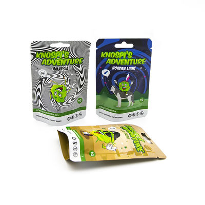 Impression sur mesure Fermeture à glissière anti-enfants anti-odeur emballage re-fermé Sacs Mylar pour les mauvaises herbes de tabac Cigarette