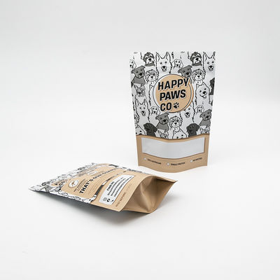 Sacs à fermeture à glissière sur mesure imprimés surgelés à nouveau verrouillable debout sac à fermeture à glissière fenêtre animal de compagnie