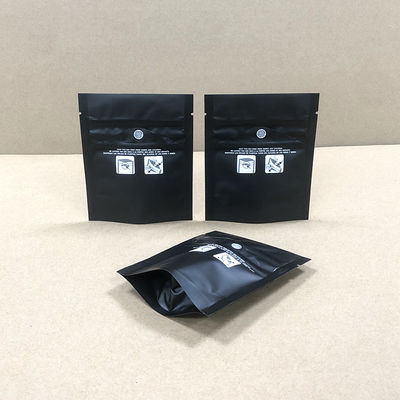 1g Petit sac noir résistant aux enfants avec fermeture à glissière en plastique autonome