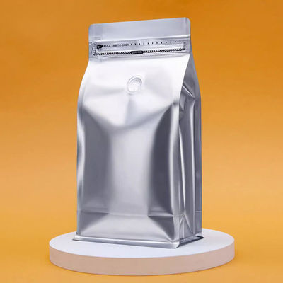 Argent 340G 454G 1000G Matériau composé Sac d'emballage de café en plastique