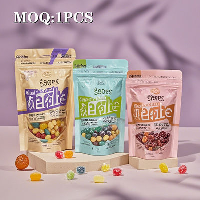 Fabrique d'Oem Ressaillables Fermeture à glissière Emballage de bonbons imprimé sur mesure Coupe à mourir 3.5G Sacs debout Sacs sûrs gratuits Sacs alimentaires Mylar