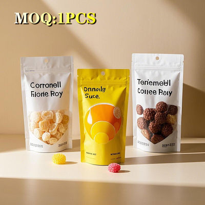 Taille personnalisée Emballage alimentaire imprimé à l'épreuve des enfants étiquette latérale de bonbons en caoutchouc 3,5 g sac Mylar à l'épreuve de l'odorat