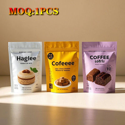 Logo personnalisé Éclair / Transparent / Matte / Frosted Auto-sérage Durable Fermeture à glissière Sacs en plastique alimentaire