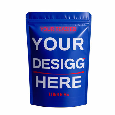 Sacs Mylar personnalisés de 3,5 g - Sacs debout en feuille d'aluminium recouvertables avec fermeture à glissière pour emballage de biscuits inodore et à l'épreuve des enfants