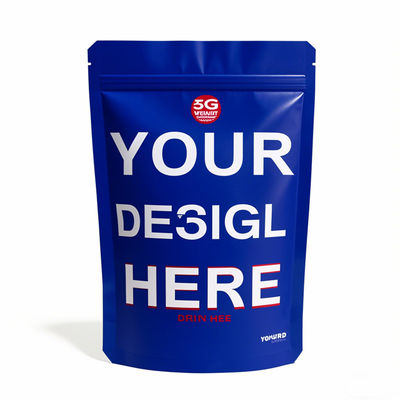 Sacs Mylar imprimés sur mesure en gros - Sacs debout anti-odeur avec fermeture à glissière en 3,5 g, 7 g, 14 g, 28 g Tailles pour emballage alimentaire