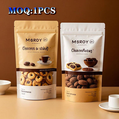 Sacs d'emballage alimentaire en plastique à haute barrière Fermeture à fermeture à glissière recouvrée Base debout 3D et fenêtre d'observation imperméable à l'humidité Pour les produits surgelés