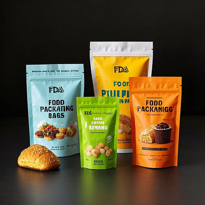 Sacs d'emballage alimentaire composites multicouches certifiés FDA imprimés sur mesure à l'épreuve de l'humidité Sacoche debout avec fermeture à glissière Ecologique