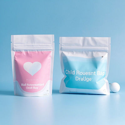 Certifié CPSC Proof Child Stand Up Poches Emballage essentiel pour les produits alimentaires / compléments alimentaires