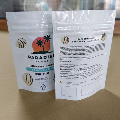 Sac à fermeture à glissière anti-enfants Emballage composite imprimé sur mesure pour les aliments / bonbons / noix Conception écologique ré-fermable