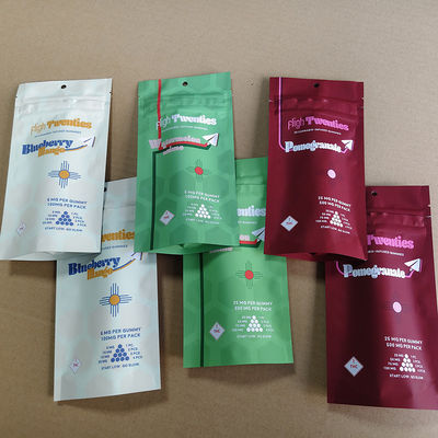 Sacs Mylar imprimés sur mesure de qualité supérieure, résistant à l'odorat, à l'odeur alimentaire, fermeture à glissière, verrouillable, taille en vrac, pour les collations, cosmétiques pharmaceutiques.