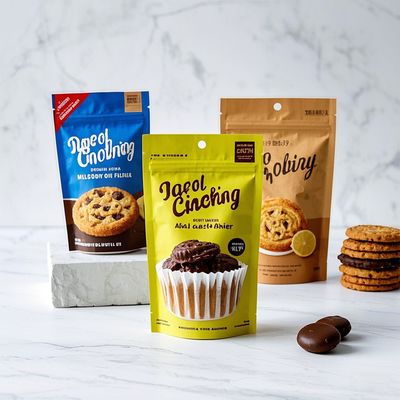 Sacs en feuille d'aluminium imprimés sur commande Doypack anti-odeur de qualité alimentaire en plastique biscuits debout fermeture éclair Sacs Mylar