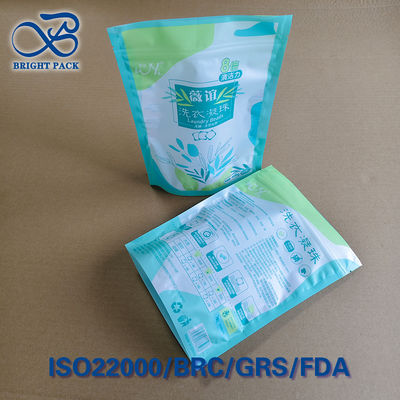 Sacs à trois joints debout pour les bacs de lavage - Fermeture à glissière remontable et fenêtre transparente