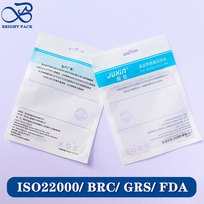 Sacs en plastique à fermeture éclair personnalisés et écologiques pour l'emballage de produits électroniques avec fenêtres transparentes.