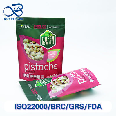 Sachets zippés debout en plastique recyclable en gros pour l'emballage de noix, résistants à la perforation et à l'humidité.