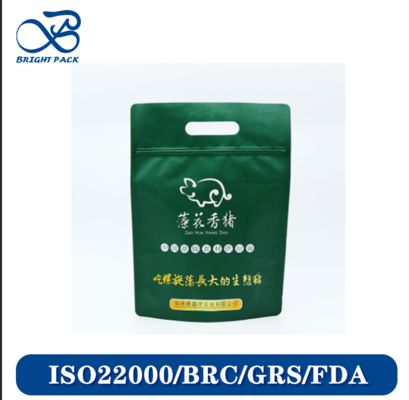 Sacs debout résistants au gel pour l'emballage de viandes avec des matériaux de qualité alimentaire et une impression de marque personnalisable.