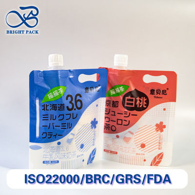 Les sacs à glissière de qualité alimentaire avec poignées pour les boissons sont recyclables et imperméables.