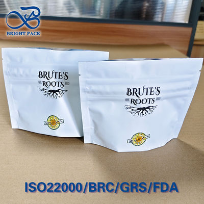 Sachet à l'épreuve des enfants avec impression minimaliste et fermeture à pression-rotation conforme à la norme ISO 8316, illustration personnalisée