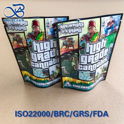 Pochette à l'épreuve des enfants avec impression tribale GTA, ISO 8317, fermeture à pression-rotation, gravure de précision ≤0,3 mm