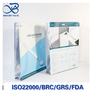 Sacs d'étanchéité à huit côtés épais pour les accessoires électroniques Emballage avec fenêtres claires et fermeture à glissière antipoussière.