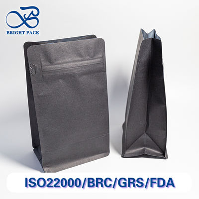 Sacs en papier kraft noirs vierges pour la sécurité alimentaire, vierges, non imprimés, personnalisation de la marque, vente en gros.