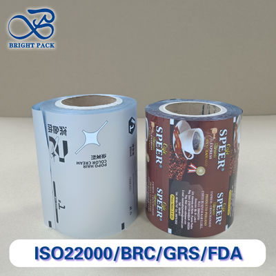 Ruloir à café à haute barrière à 3 couches Film résistant à l'humidité Fraîcheur Fermeture d'emballage pour grains de café / poudre Taille / épaisseur personnalisée