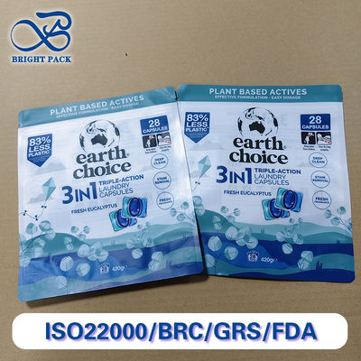 Sacs d'emballage de poubelles de détergent personnalisables PE conception multicouche imperméable à l'humidité et résistant aux fuites certifié SGS pour les commandes en vrac mondiales