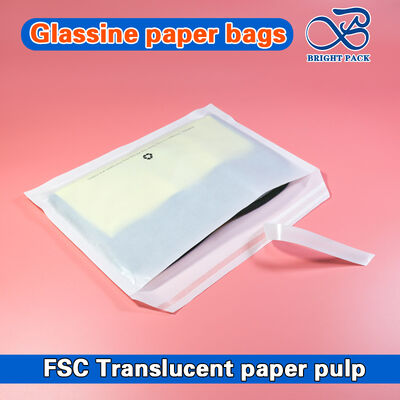 Biodégradable translucide papier vitreux papier ciré sacs de vêtements imprimés sur mesure pour chaussettes vêtements T-shirt emballage