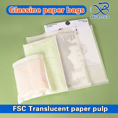 Sacs de papier en verre imprimé sur mesure biodégradables avec joint autoadhésif pour emballage écologique