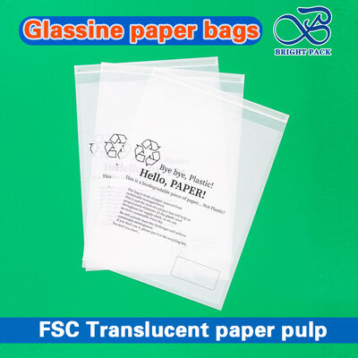 Sacs en papier en cire de verre translucide imprimés sur mesure, recyclables et biodégradables à 100%