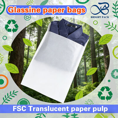 Sacs en papier glassine recyclé FSC avec haute transparence et tailles personnalisables pour l'emballage de vêtements de luxe